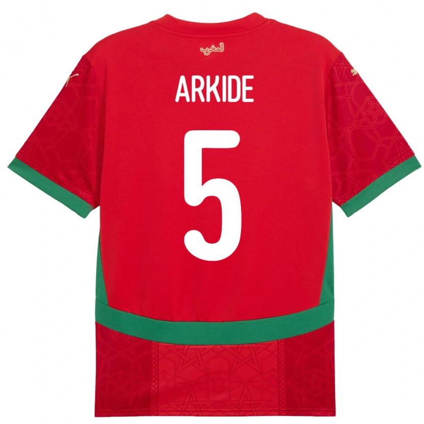 Danxen Women Morocco Abderahmane Arkide #5 Red Home Jersey 24-26 T-Shirt