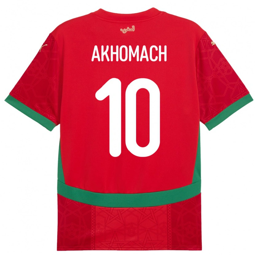 Danxen Women Morocco Ilias Akhomach #10 Red Home Jersey 24-26 T-Shirt