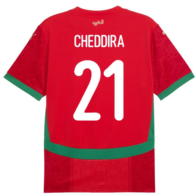 Danxen Women Morocco Walid Cheddira #21 Red Home Jersey 24-26 T-Shirt