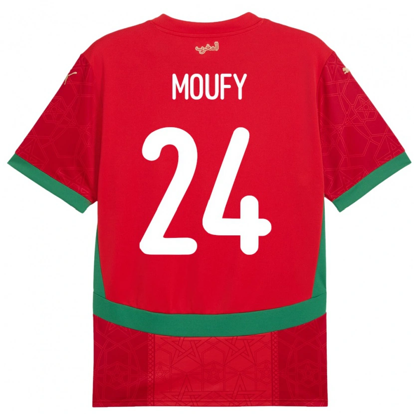 Danxen Women Morocco Fahd Moufy #24 Red Home Jersey 24-26 T-Shirt