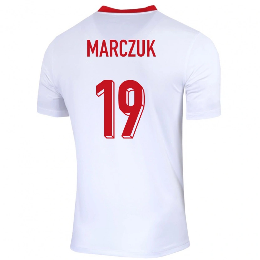 Danxen Women Poland Dominik Marczuk #19 White Home Jersey 24-26 T-Shirt