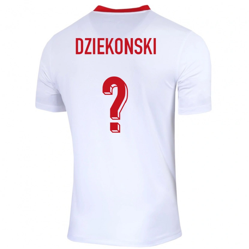 Danxen Women Poland Xavier Dziekonski #0 White Home Jersey 24-26 T-Shirt