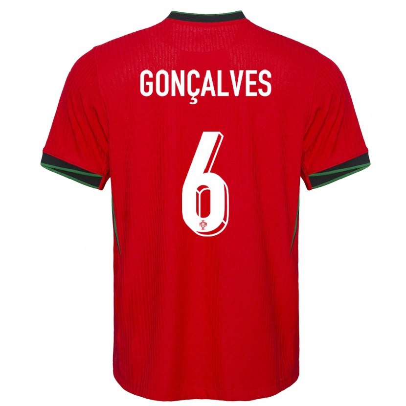 Danxen Women Portugal Rodrigo Gonçalves #6 Red Home Jersey 24-26 T-Shirt
