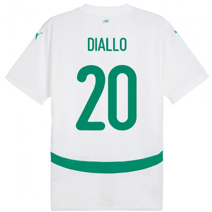 Danxen Women Senegal Habib Diallo #20 White Home Jersey 24-26 T-Shirt