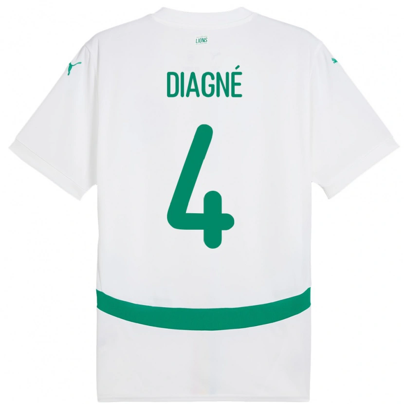 Danxen Women Senegal Cavin Diagne #4 White Home Jersey 24-26 T-Shirt