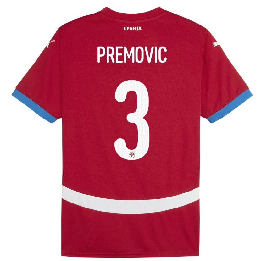 Danxen Women Serbia Relja Premovic #3 Red Home Jersey 24-26 T-Shirt