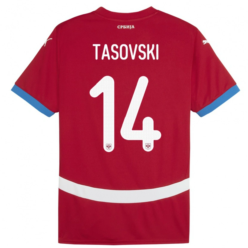 Danxen Women Serbia Vasil Tasovski #14 Red Home Jersey 24-26 T-Shirt
