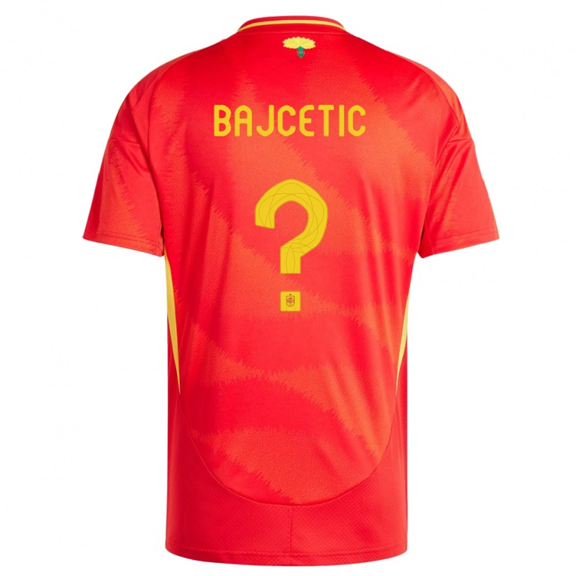 Danxen Women Spain Stefan Bajcetic #0 Red Home Jersey 24-26 T-Shirt