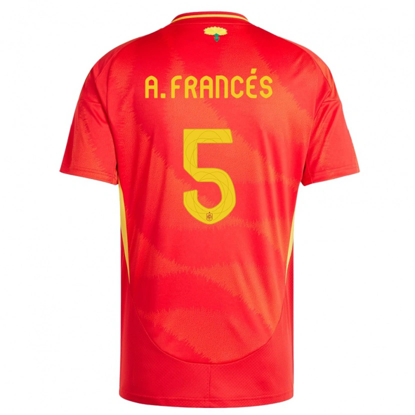 Danxen Women Spain Alejandro Francés #5 Red Home Jersey 24-26 T-Shirt