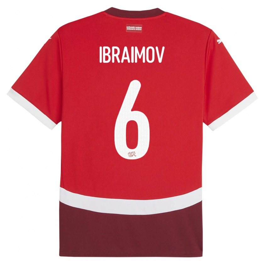 Danxen Women Switzerland Leonit Ibraimov #6 Red Home Jersey 24-26 T-Shirt