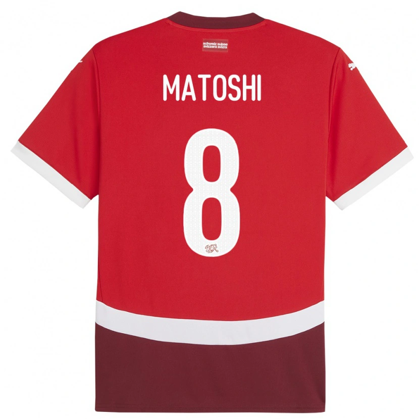Danxen Women Switzerland Valmir Matoshi #8 Red Home Jersey 24-26 T-Shirt