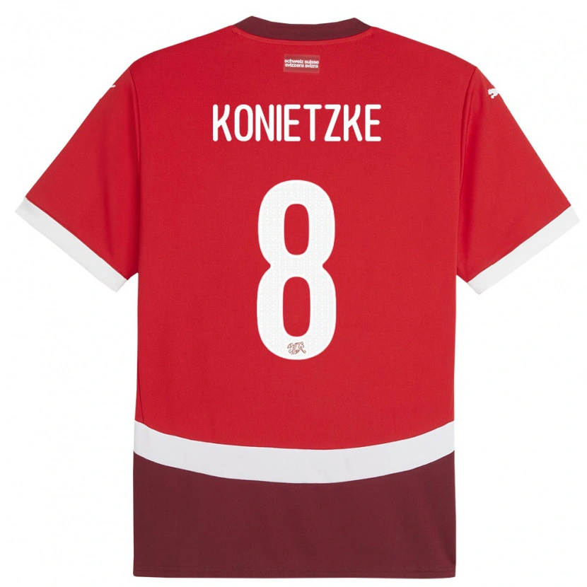 Danxen Women Switzerland Corsin Konietzke #8 Red Home Jersey 24-26 T-Shirt