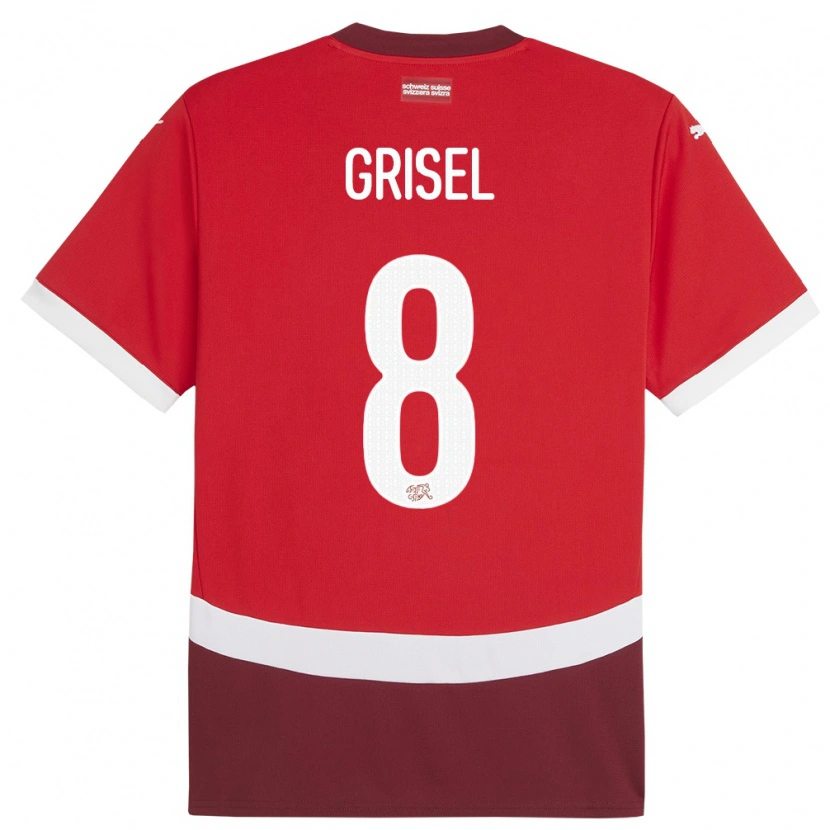 Danxen Women Switzerland Arno Grisel #8 Red Home Jersey 24-26 T-Shirt