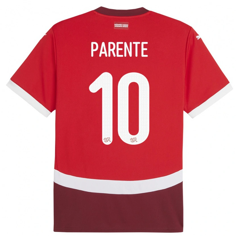 Danxen Women Switzerland Jason Parente #10 Red Home Jersey 24-26 T-Shirt