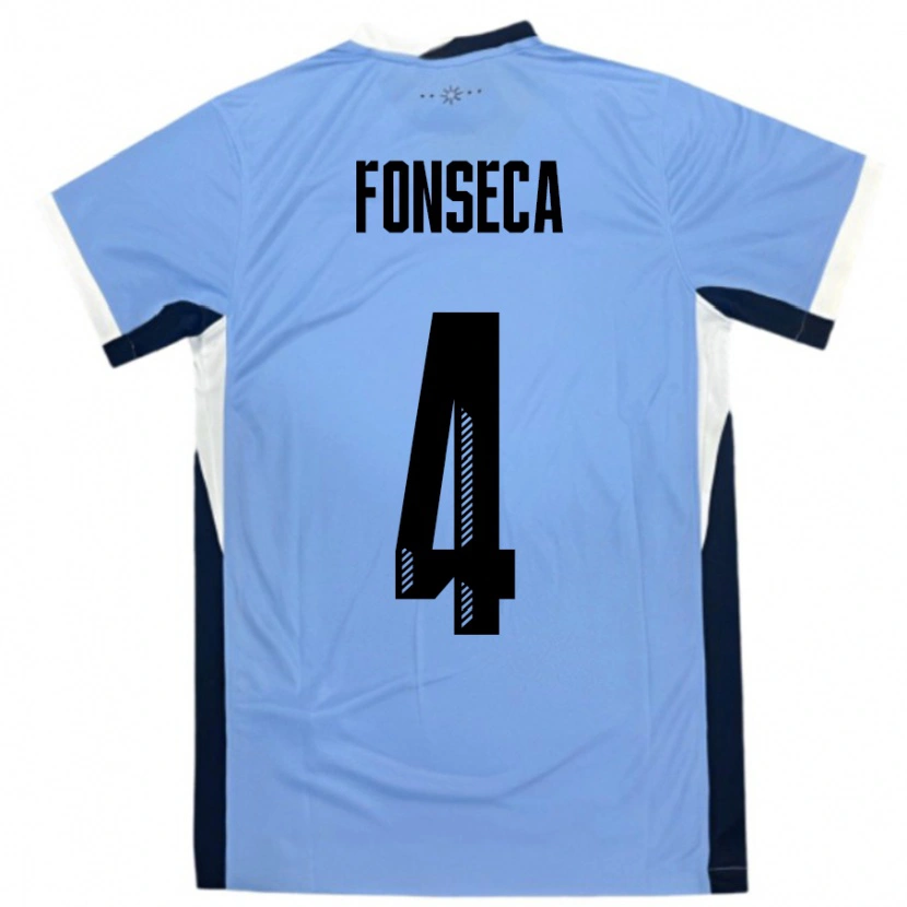 Danxen Women Uruguay Nicolás Fonseca #4 White Black Home Jersey 24-26 T-Shirt