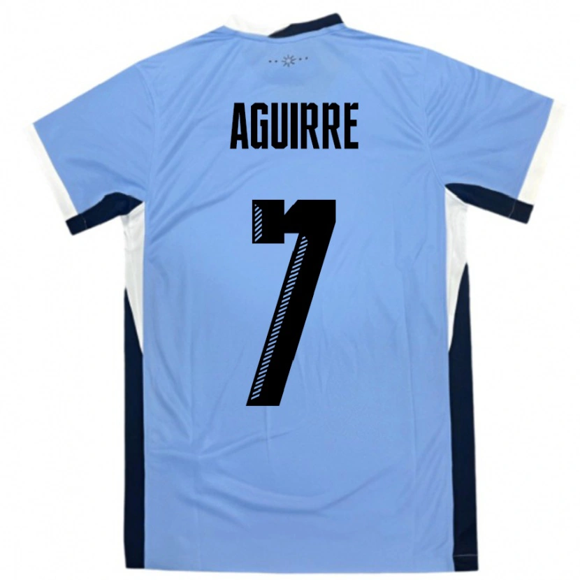Danxen Women Uruguay Rodrigo Aguirre #7 White Black Home Jersey 24-26 T-Shirt