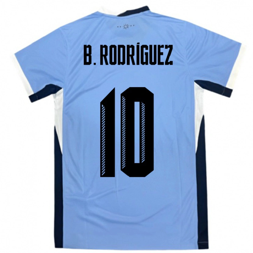 Danxen Women Uruguay Brian Rodríguez #10 White Black Home Jersey 24-26 T-Shirt