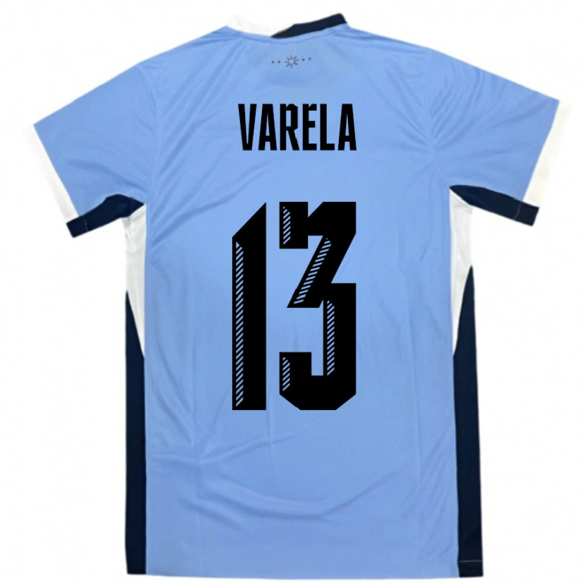 Danxen Women Uruguay Guillermo Varela #13 White Black Home Jersey 24-26 T-Shirt