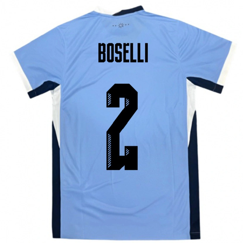 Danxen Women Uruguay Sebastián Boselli #2 White Black Home Jersey 24-26 T-Shirt