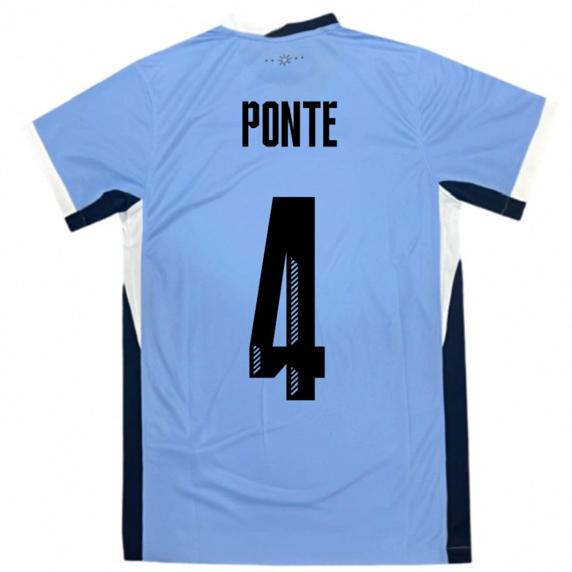 Danxen Women Uruguay Mateo Ponte #4 White Black Home Jersey 24-26 T-Shirt