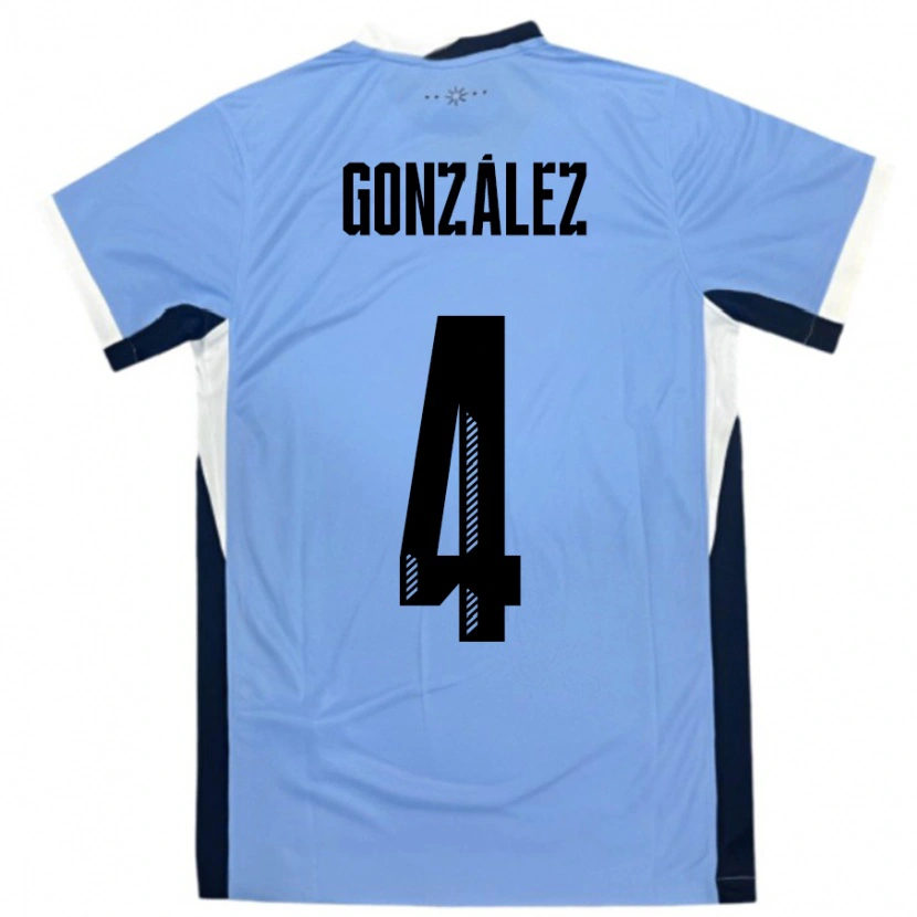 Danxen Women Uruguay Facundo González #4 White Black Home Jersey 24-26 T-Shirt