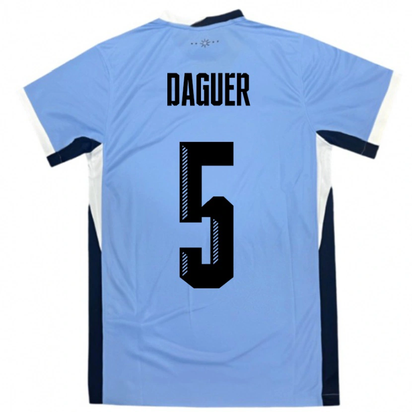 Danxen Women Uruguay Julio Daguer #5 White Black Home Jersey 24-26 T-Shirt