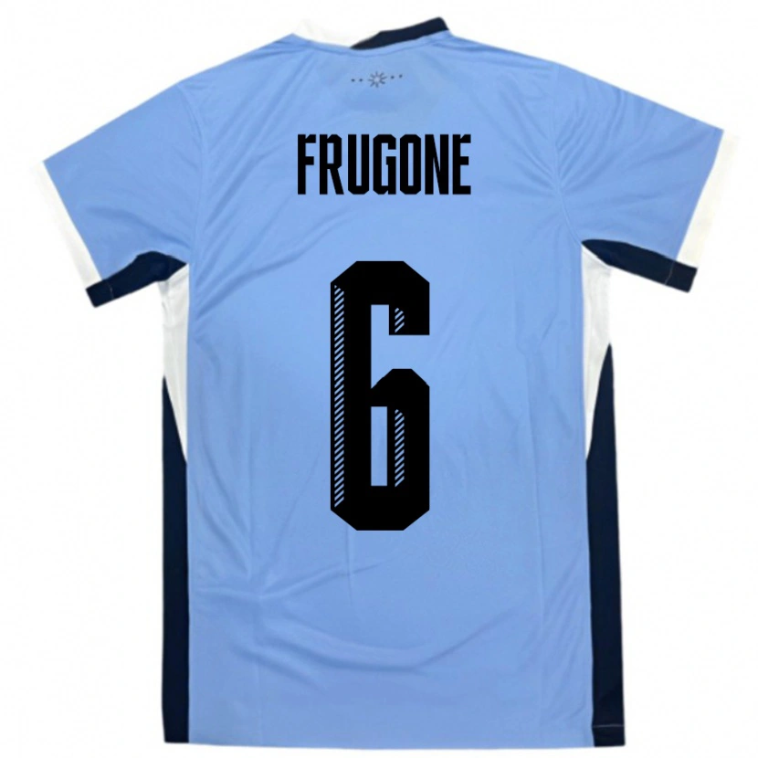 Danxen Women Uruguay Axel Frugone #6 White Black Home Jersey 24-26 T-Shirt