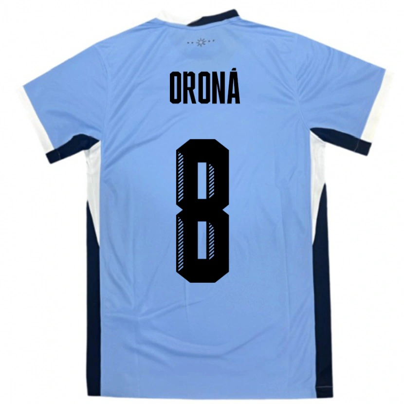 Danxen Women Uruguay Marco Oroná #8 White Black Home Jersey 24-26 T-Shirt