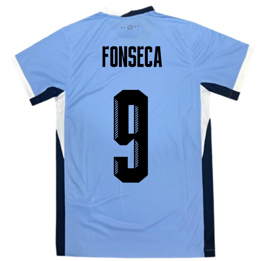 Danxen Women Uruguay Matías Fonseca #9 White Black Home Jersey 24-26 T-Shirt
