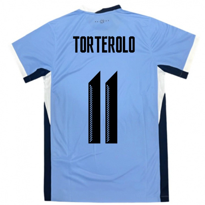 Danxen Women Uruguay Alan Torterolo #11 White Black Home Jersey 24-26 T-Shirt
