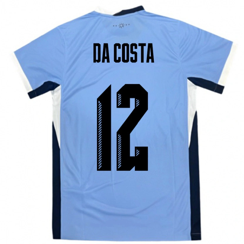 Danxen Women Uruguay Paulo Da Costa #12 White Black Home Jersey 24-26 T-Shirt