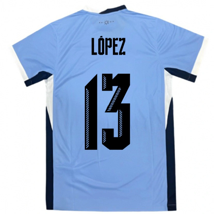 Danxen Women Uruguay Nahuel López #13 White Black Home Jersey 24-26 T-Shirt