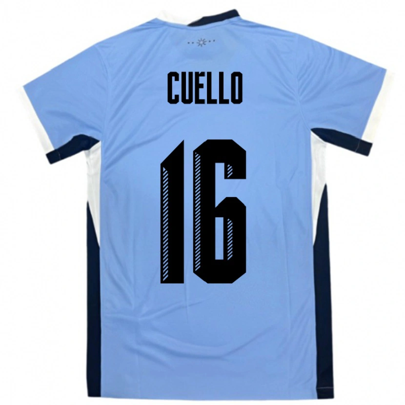 Danxen Women Uruguay Erico Cuello #16 White Black Home Jersey 24-26 T-Shirt
