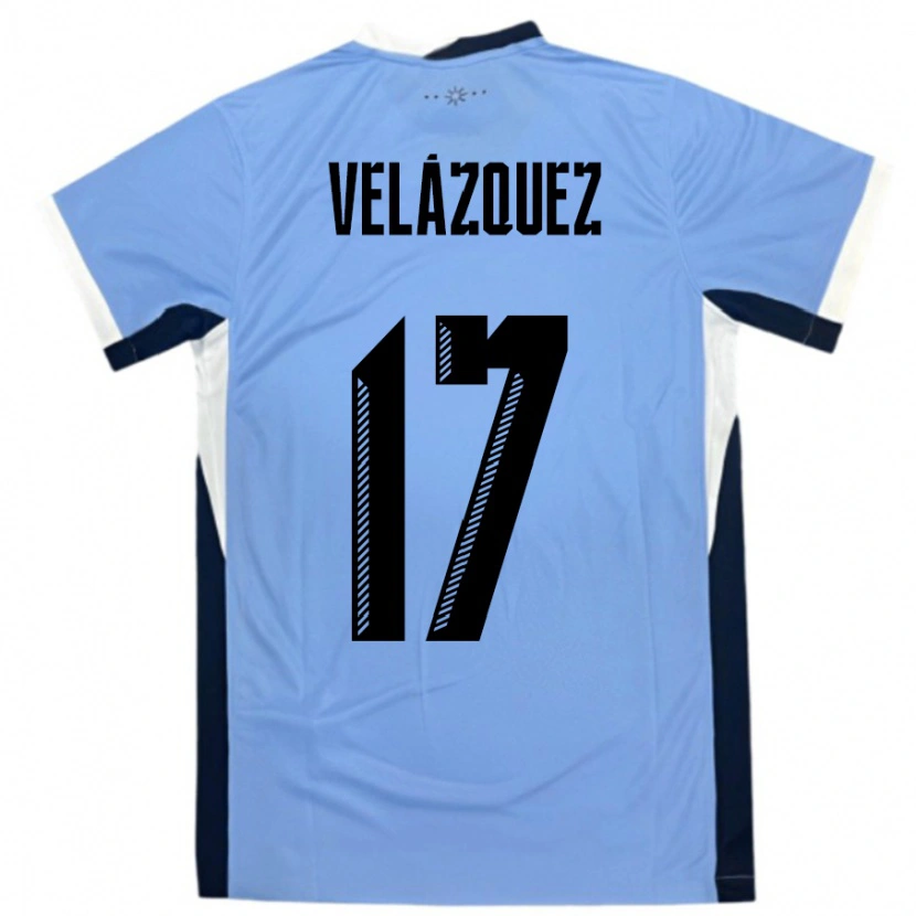 Danxen Women Uruguay Ezequiel Velázquez #17 White Black Home Jersey 24-26 T-Shirt