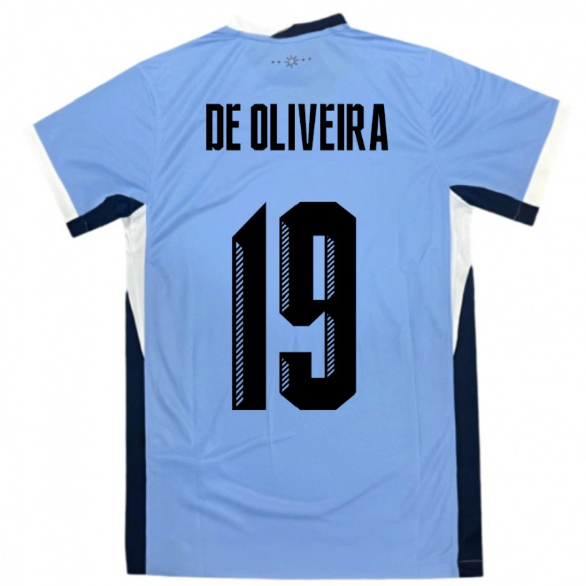 Danxen Women Uruguay Emiliano De Oliveira #19 White Black Home Jersey 24-26 T-Shirt