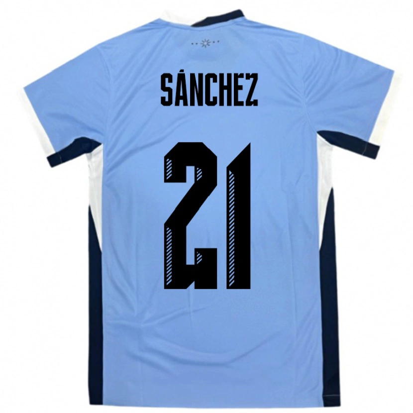 Danxen Women Uruguay Renzo Sánchez #21 White Black Home Jersey 24-26 T-Shirt