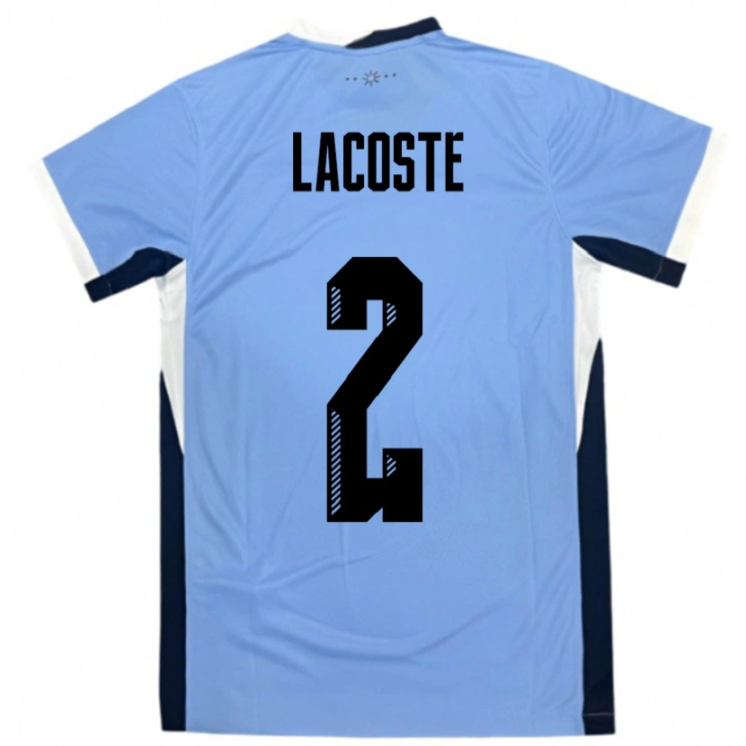 Danxen Women Uruguay Stephanie Lacoste #2 White Black Home Jersey 24-26 T-Shirt