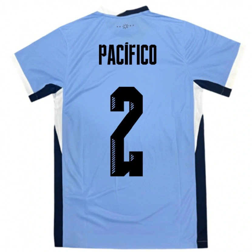 Danxen Women Uruguay Patricio Pacifico #2 White Black Home Jersey 24-26 T-Shirt