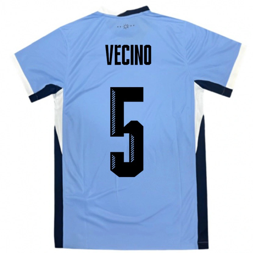 Danxen Women Uruguay Matias Vecino #5 White Black Home Jersey 24-26 T-Shirt