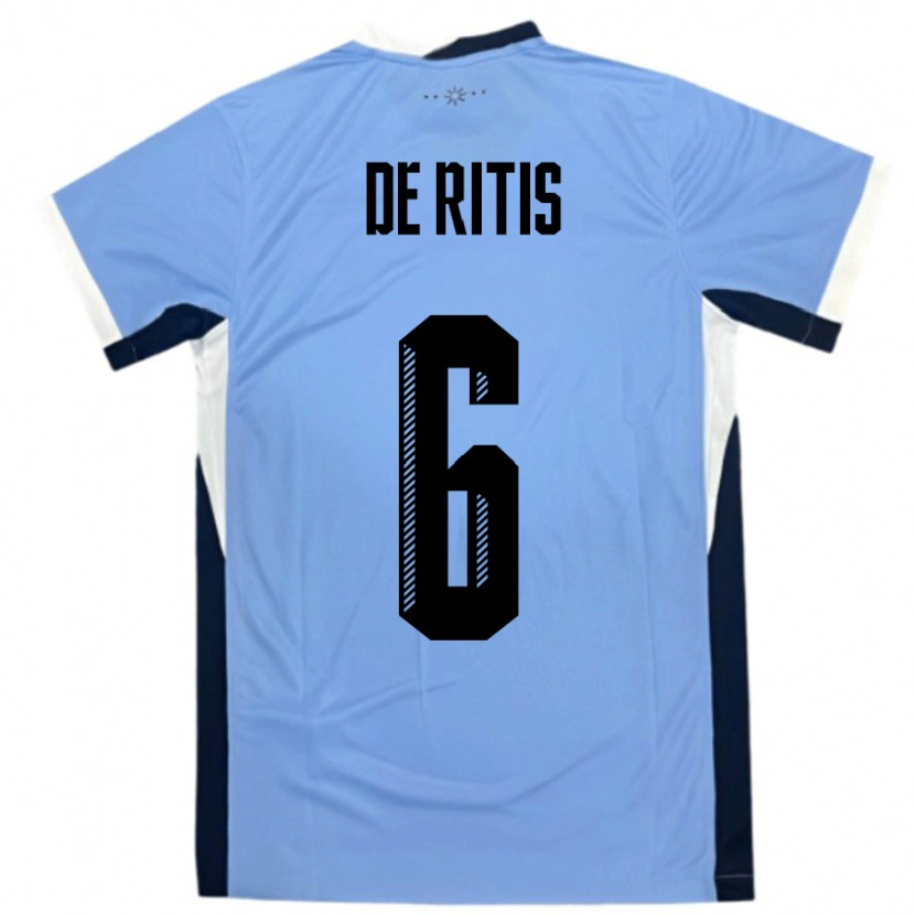 Danxen Women Uruguay Mathias De Ritis #6 White Black Home Jersey 24-26 T-Shirt