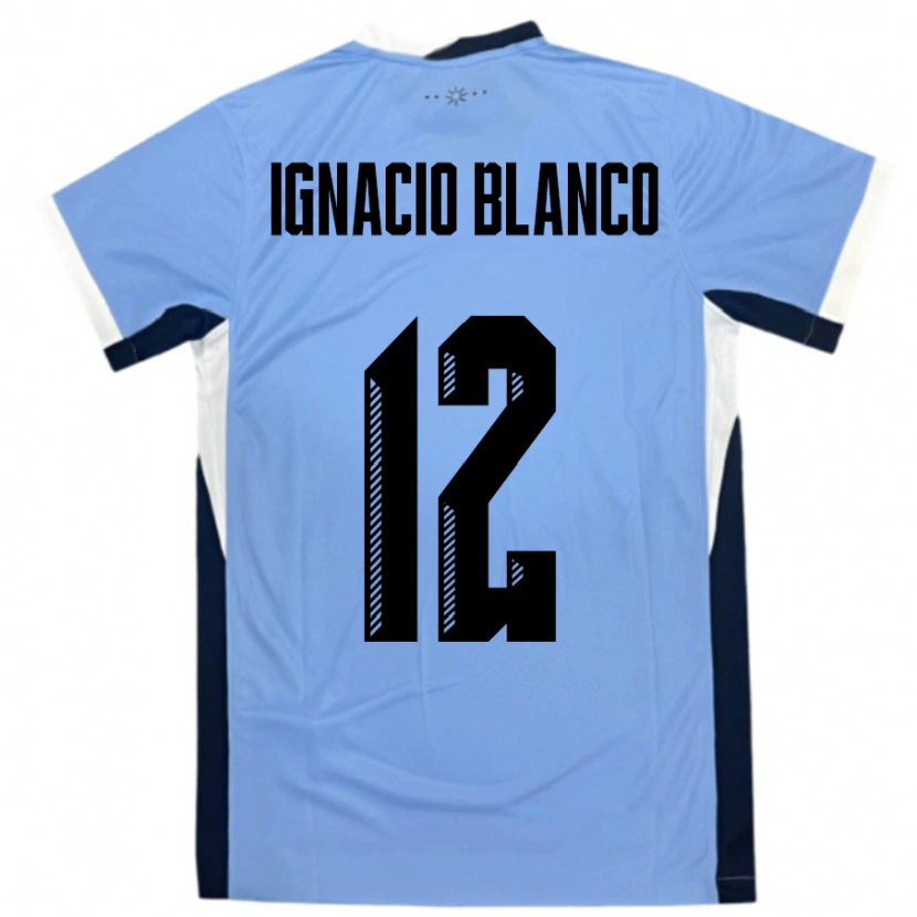 Danxen Women Uruguay Juan Ignacio Blanco #12 White Black Home Jersey 24-26 T-Shirt