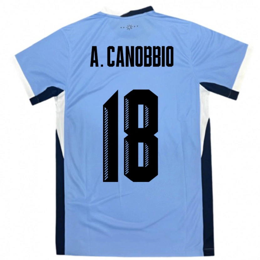 Danxen Women Uruguay Agustin Canobbio #18 White Black Home Jersey 24-26 T-Shirt
