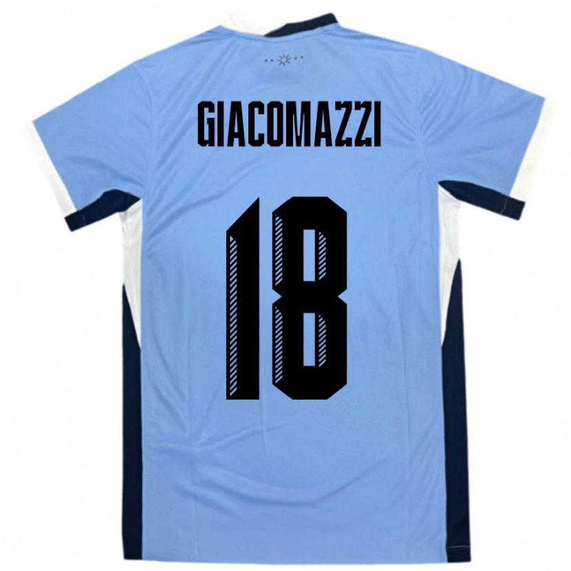 Danxen Women Uruguay Sebastian Giacomazzi #18 White Black Home Jersey 24-26 T-Shirt