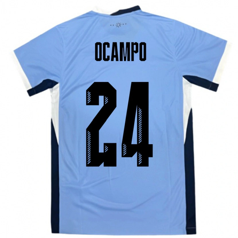 Danxen Women Uruguay Brian Ocampo #24 White Black Home Jersey 24-26 T-Shirt