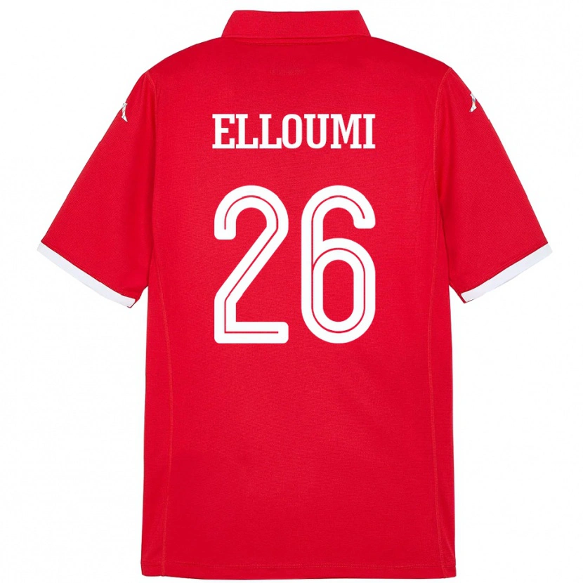Danxen Women Tunisia Khalil Elloumi #26 Red Home Jersey 24-26 T-Shirt