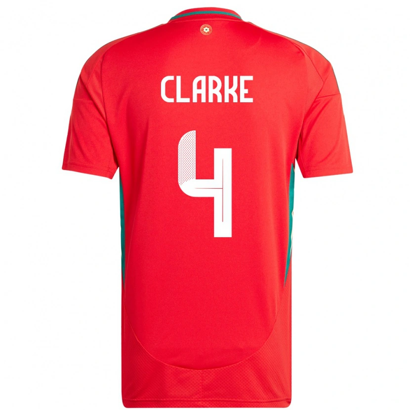 Danxen Women Wales Brayden Clarke #4 Red Home Jersey 24-26 T-Shirt