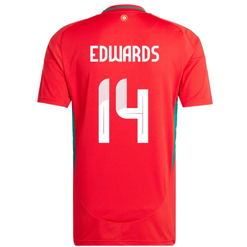 Danxen Women Wales Noah Edwards #14 Red Home Jersey 24-26 T-Shirt