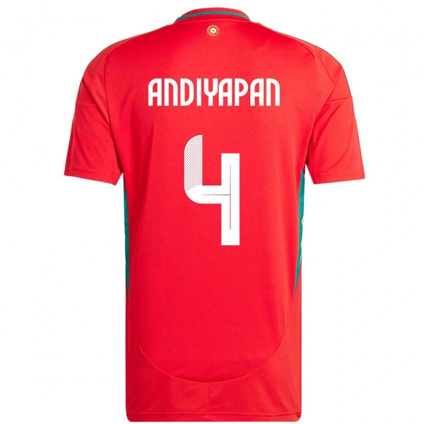 Danxen Women Wales William Andiyapan #4 Red Home Jersey 24-26 T-Shirt