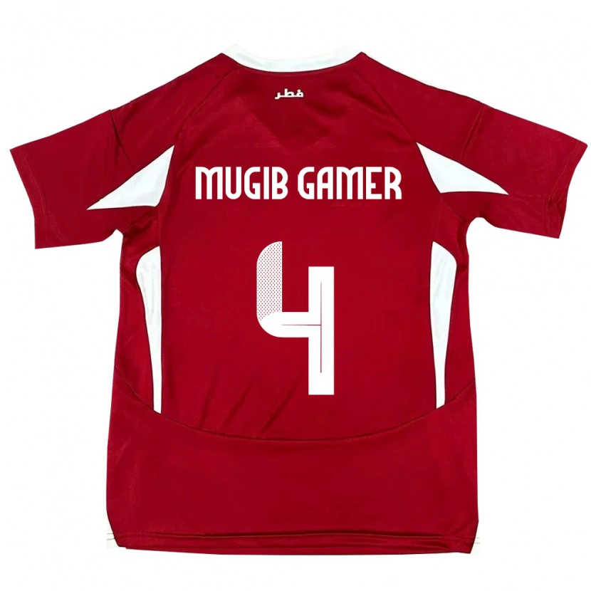 Danxen Women Qatar Abdalla Mugib Gamer #4 Red Home Jersey 24-26 T-Shirt
