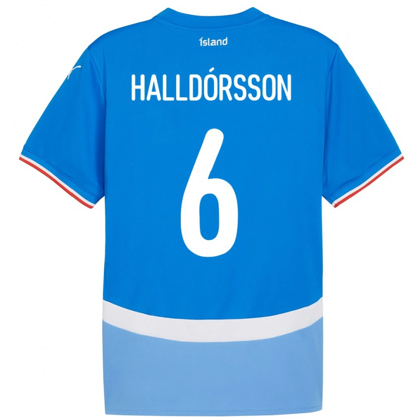 Danxen Women Iceland Einar Freyr Halldórsson #6 Blue Home Jersey 24-26 T-Shirt